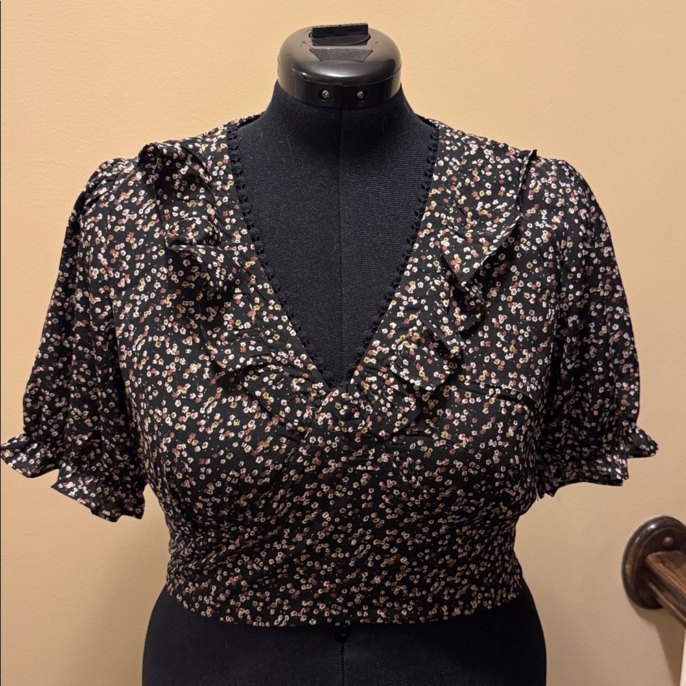 Papaya Multicolor Floral Puff Sleeve Blouse